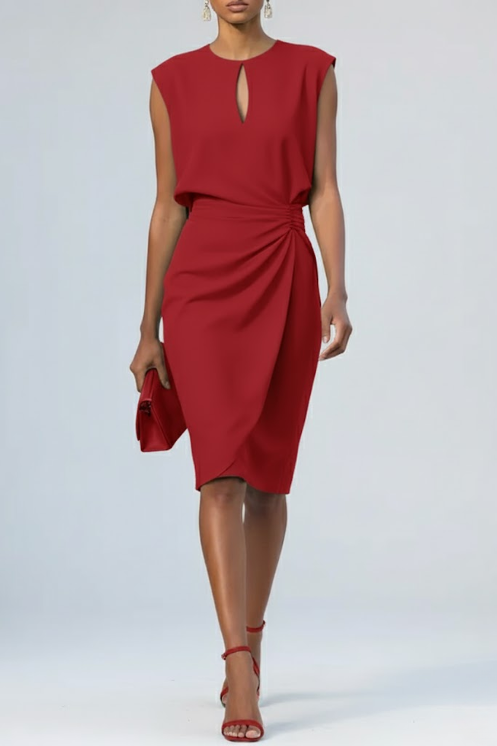 Valentina | Abito midi drappeggiato dal fascino elegante