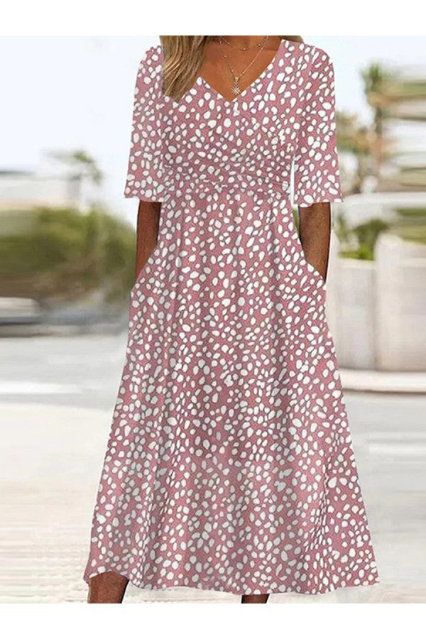 Colette | Abito midi a pois dalla linea fluida
